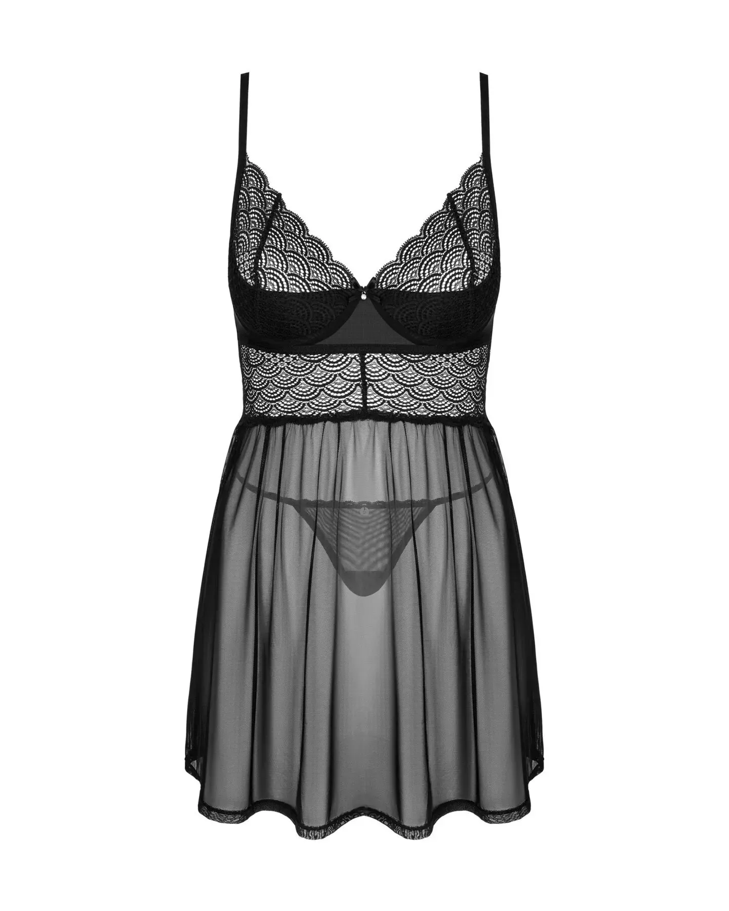фото Комплект  Obsessive Chemeris babydoll & thong M/L, пеньюар та стрінги