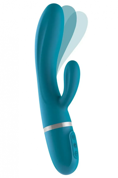 Вібратор-кролик  Liebe Bend It Plus Ocean Blue, гнучкий, 2 мотори, 10 режимів
