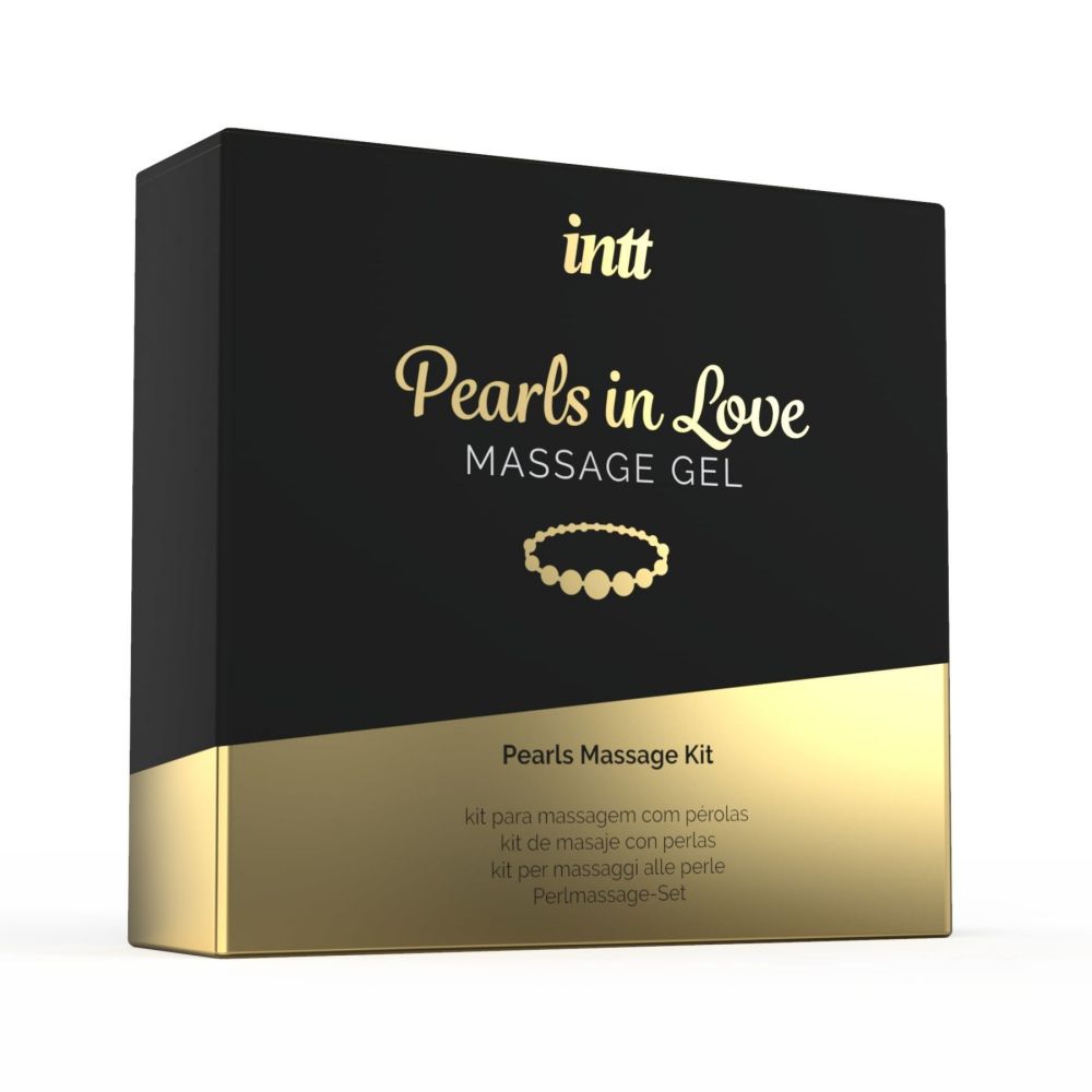 фото Набір для перлинного масажу Intt Pearls in Love: намисто та силік масаж гель