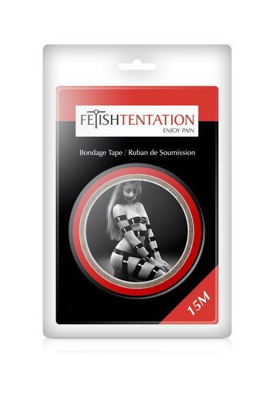 фото Скотч для бондажу Fetish Tentation Red (15м), не липне до шкіри та волосків