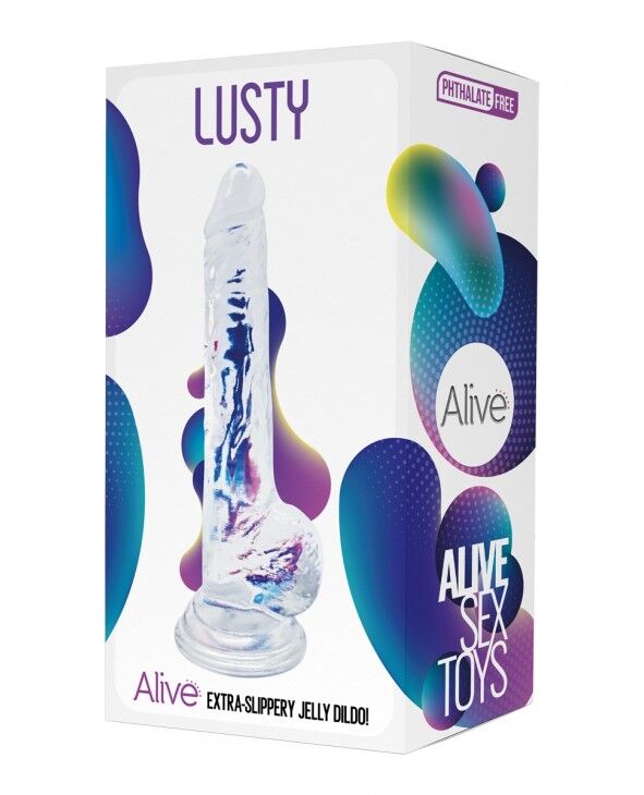 фото Фалоімітатор Alive Jelly Dildo Lusty, ТПЕ, присоска, діаметр 3,2 см