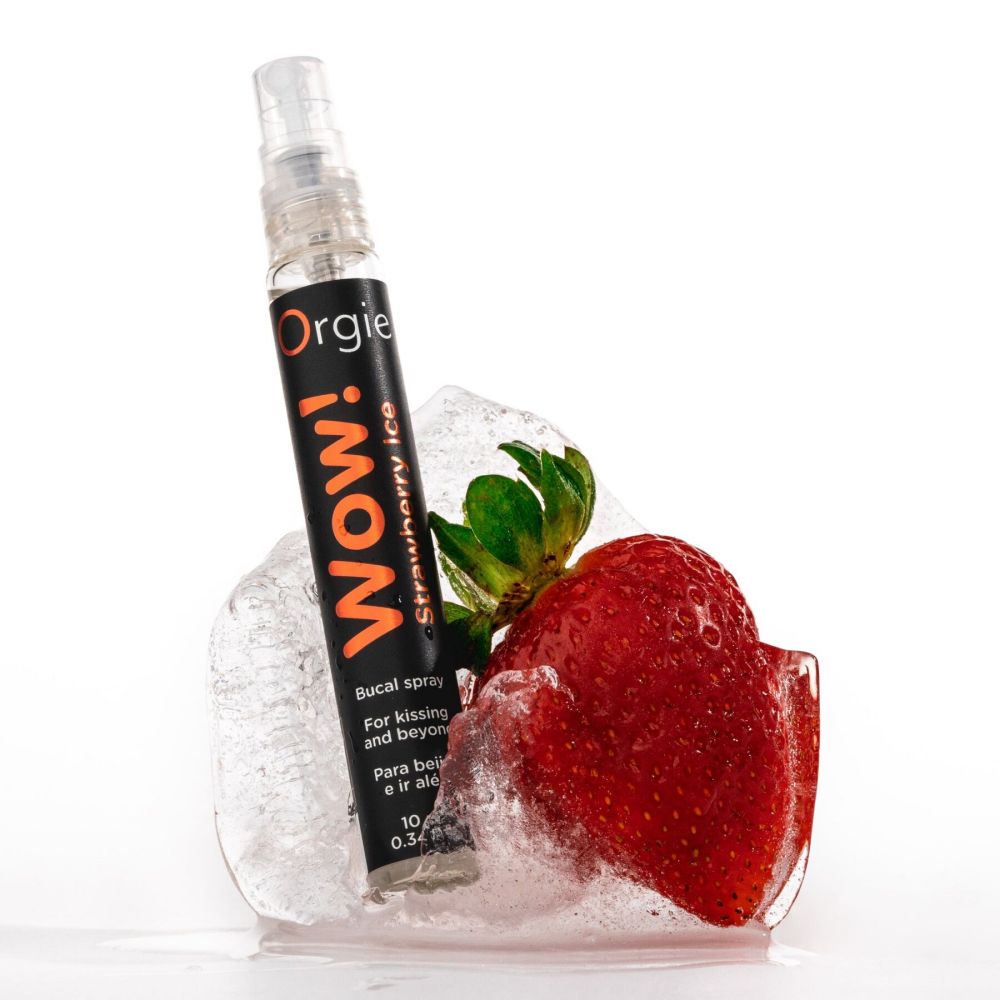 фото Спрей для орального сексу Orgie – Wow! Strawberry Ice (10 мл) з охолод ефект