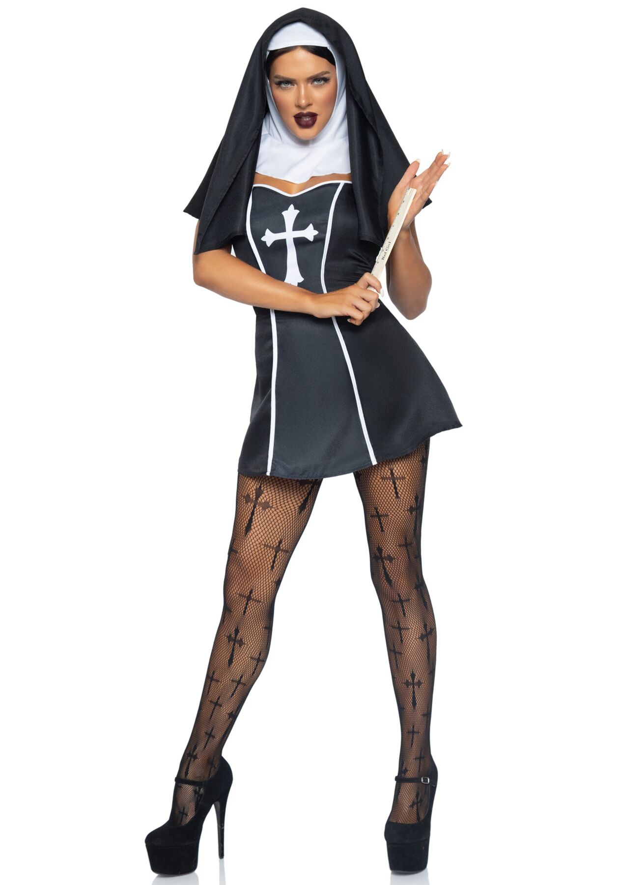 фото Костюм черниці Leg Avenue Naughty Nun M, сукня, головний убір