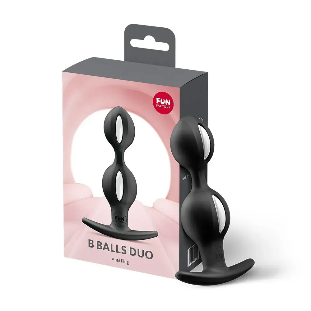 фото Анальні кульки Fun Factory B BALLS DUO Black, ефект вібрації, діаметр 3,2 та 3,6 см