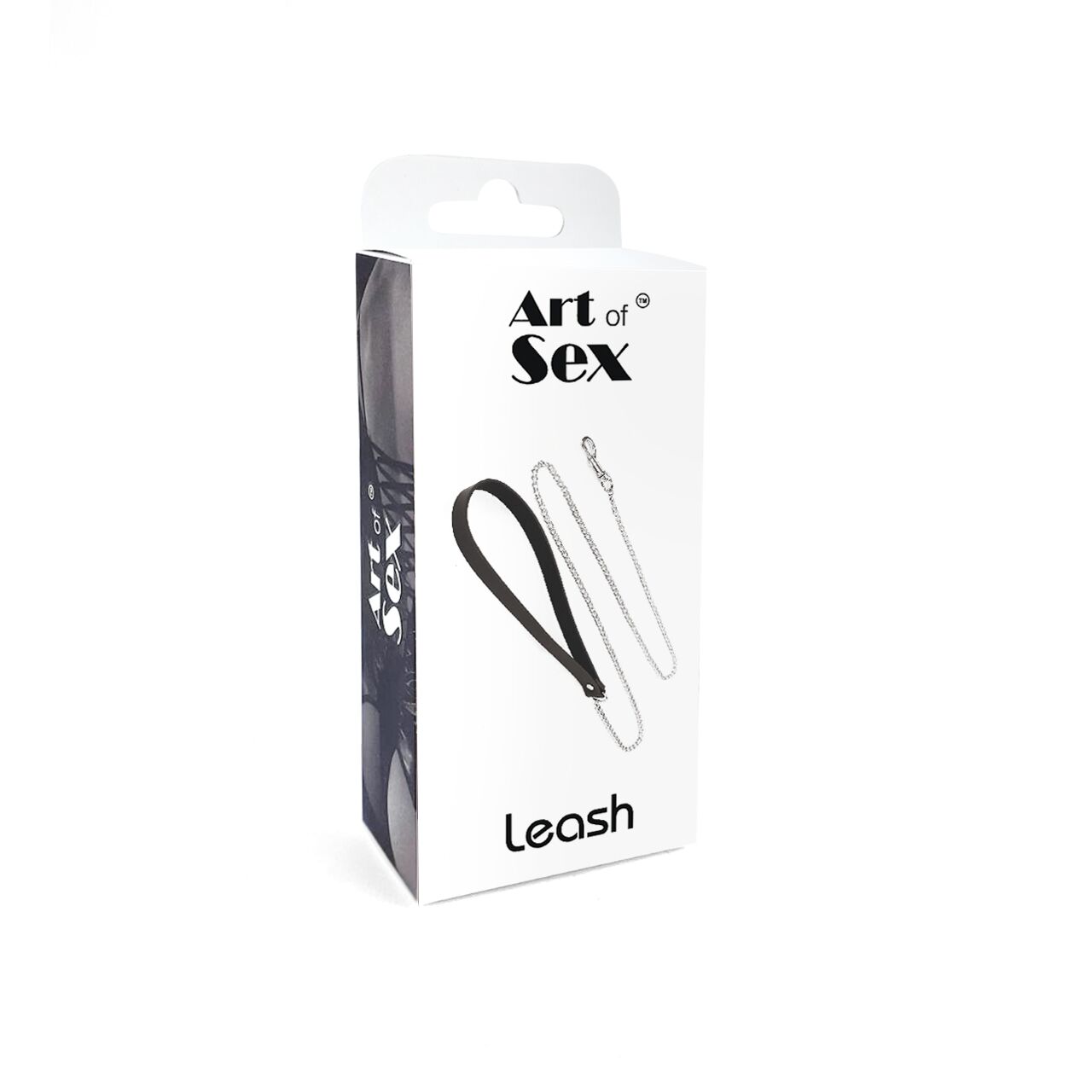 фото Повідець на ланцюжку із натуральної шкіри Art of Sex - Leash, колір Чорний