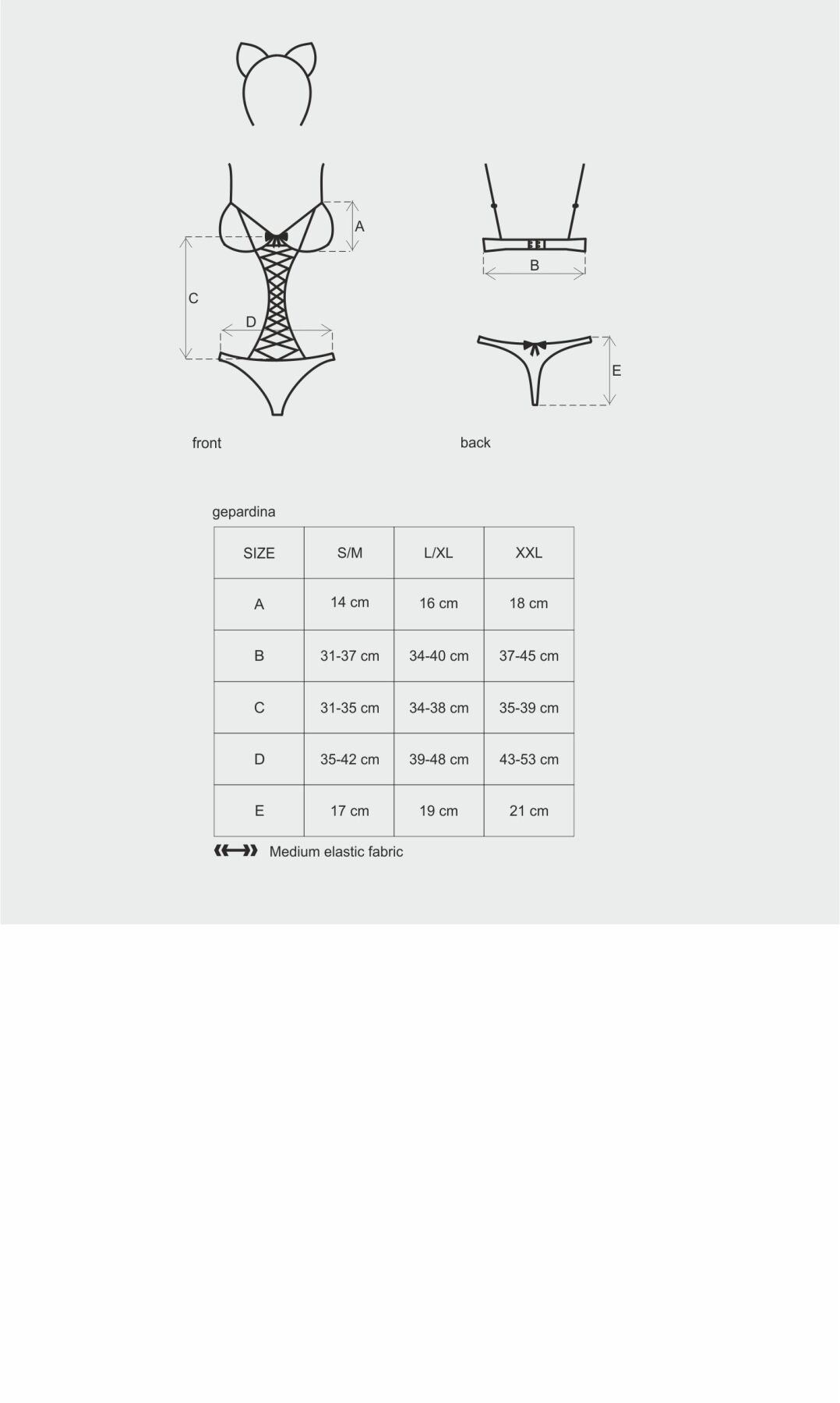 фото Рольовий костюм Obsessive Gepardina 3 pcs costume S/M