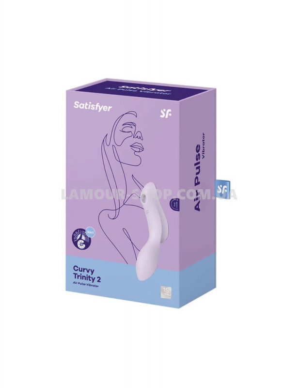 фото Вакуумний стимулятор з вібрацією Satisfyer Curvy Trinity 2 Violet