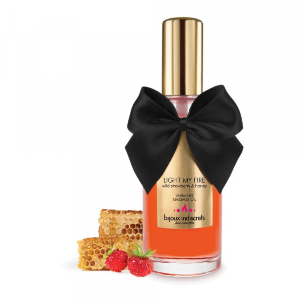 Розігріваюча олія Bijoux Indiscrets LIGHT MY FIRE - Wild Strawberry & Honey
