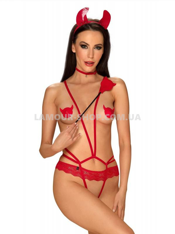 фото Рольовий костюм Obsessive Evilia teddy red S/M