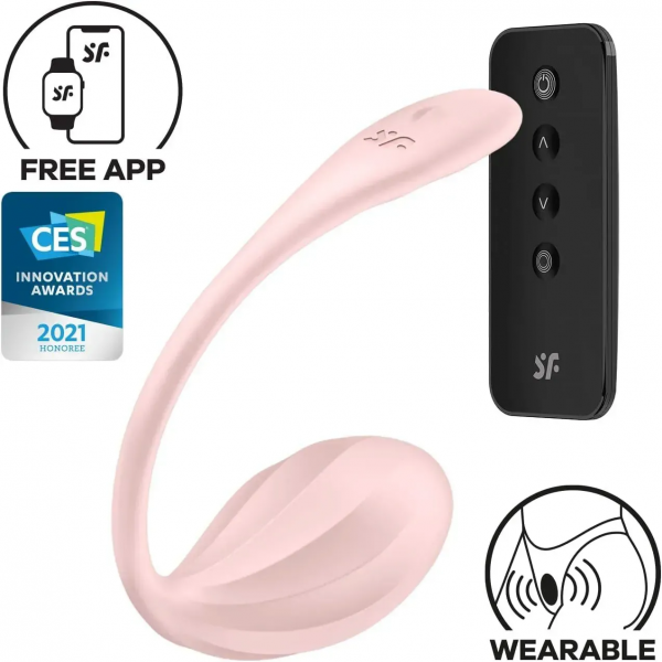 Смарт-віброяйце Satisfyer Ribbed Petal Connect App Rose
