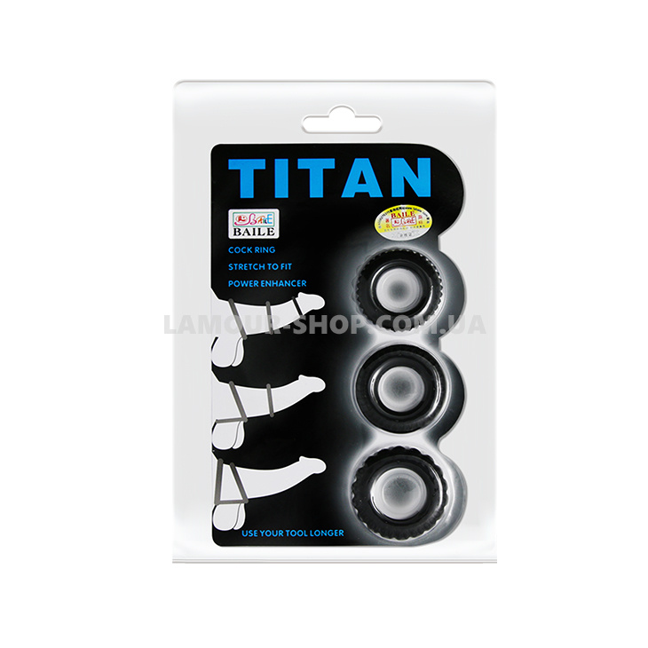 фото Эрекционные кольца Titan cock ring set blue