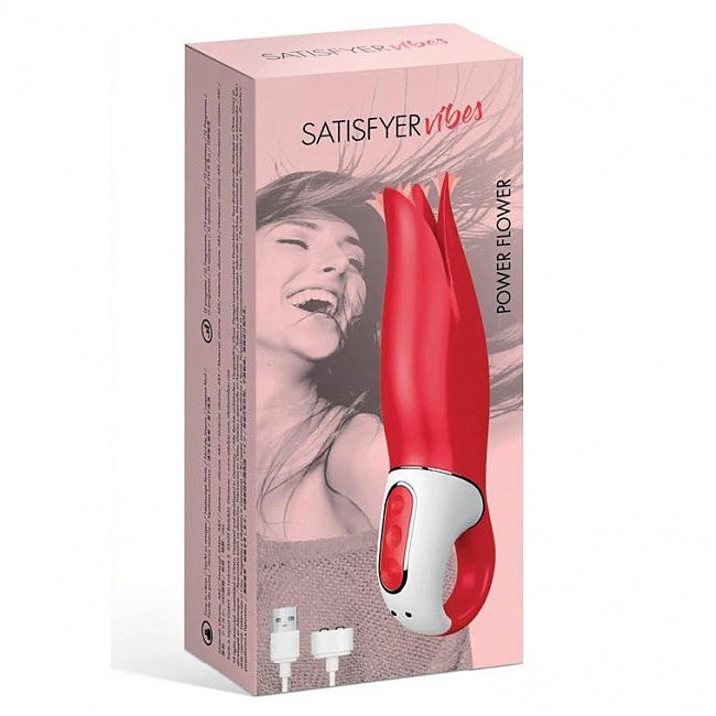 фото Потужний вібратор Satisfyer Vibes Flower Power з ніжними тремтливими пелюстками