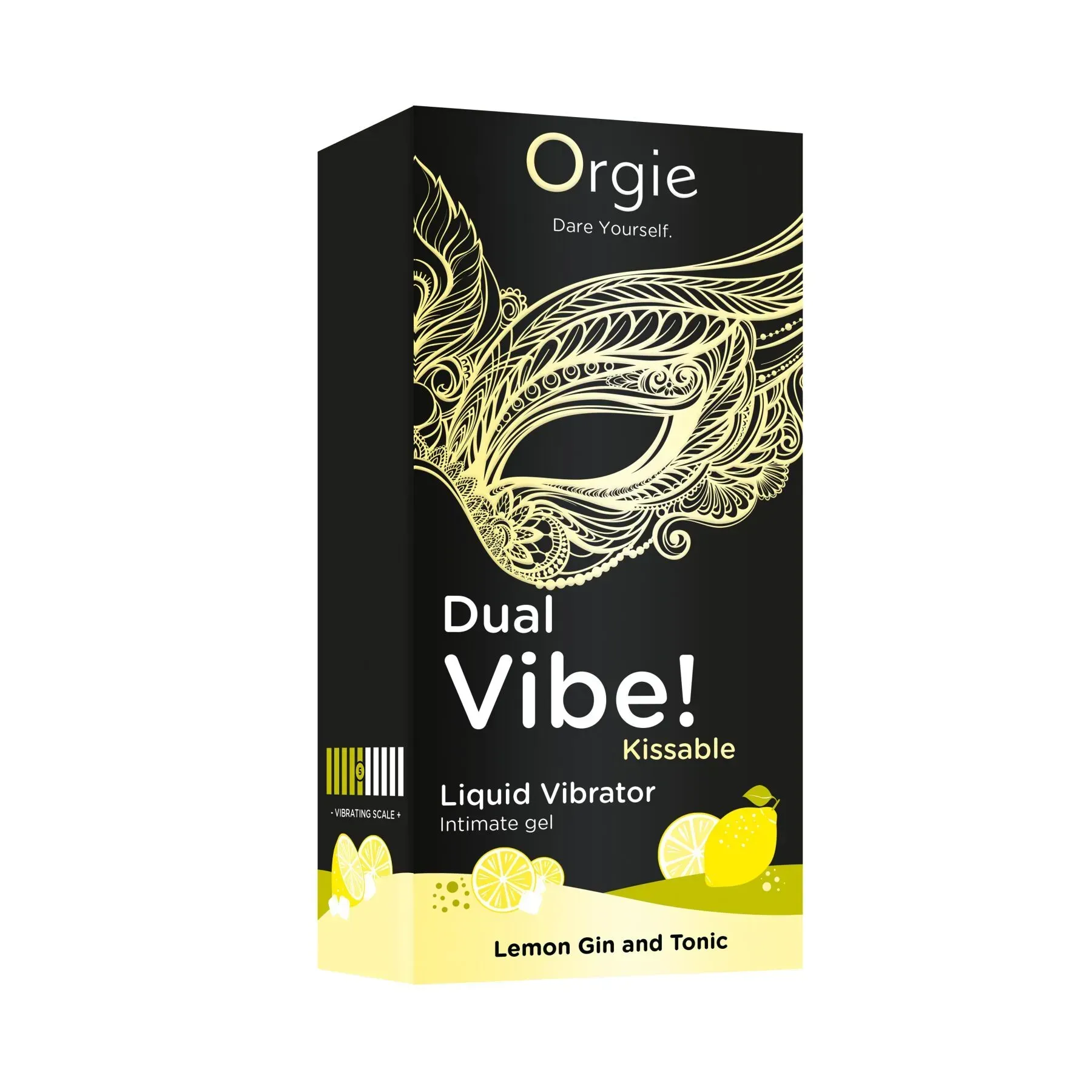фото Рідкий вібратор Orgie Dual Vibe! Lemon Gin And Tonic Kissable 15 мл