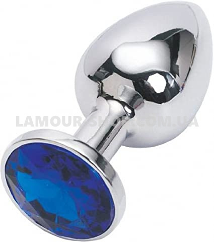 фото Анальна пробка Boss Series - Jewellery Dark Silver PLUG Dark Blue S