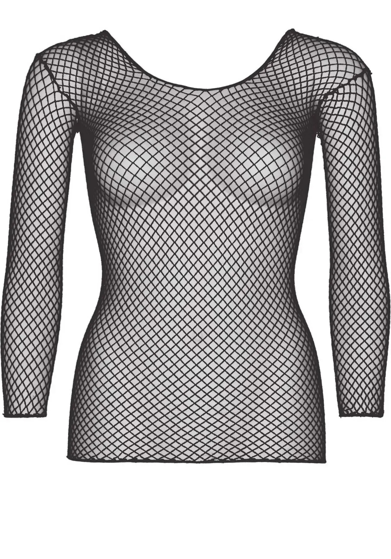 фото Сітчастий топ Leg Avenue Long Sleeves T-Shiets Black, One Size