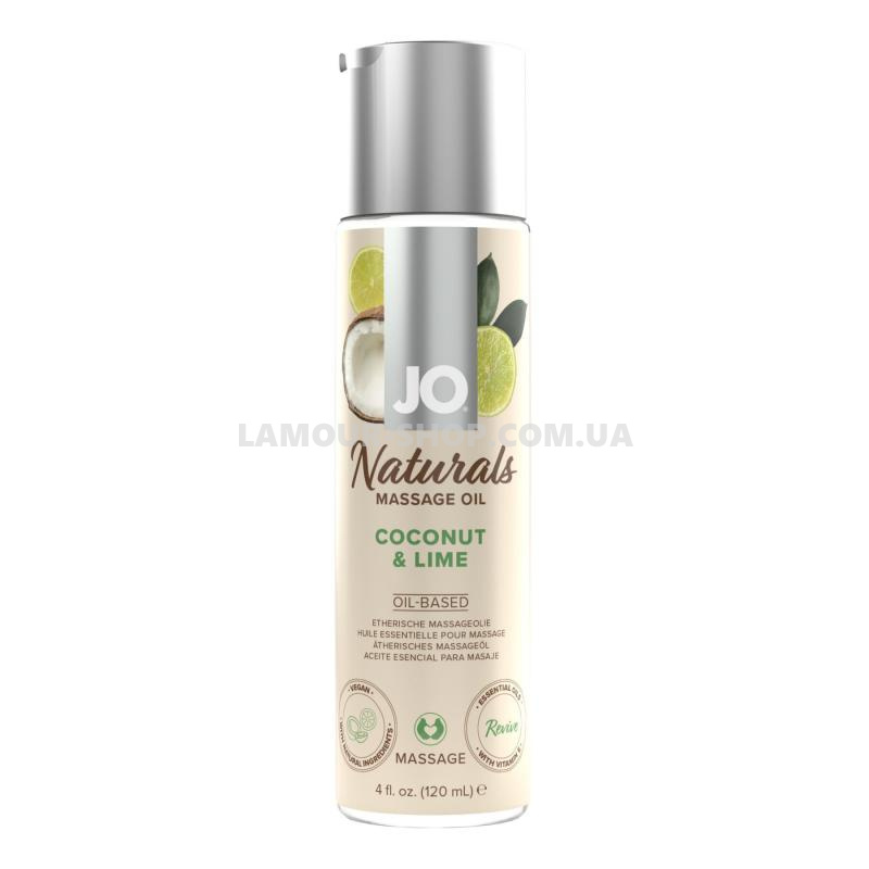 фото Масажна олія System JO – Naturals Massage Oil – Coconut & Lime 