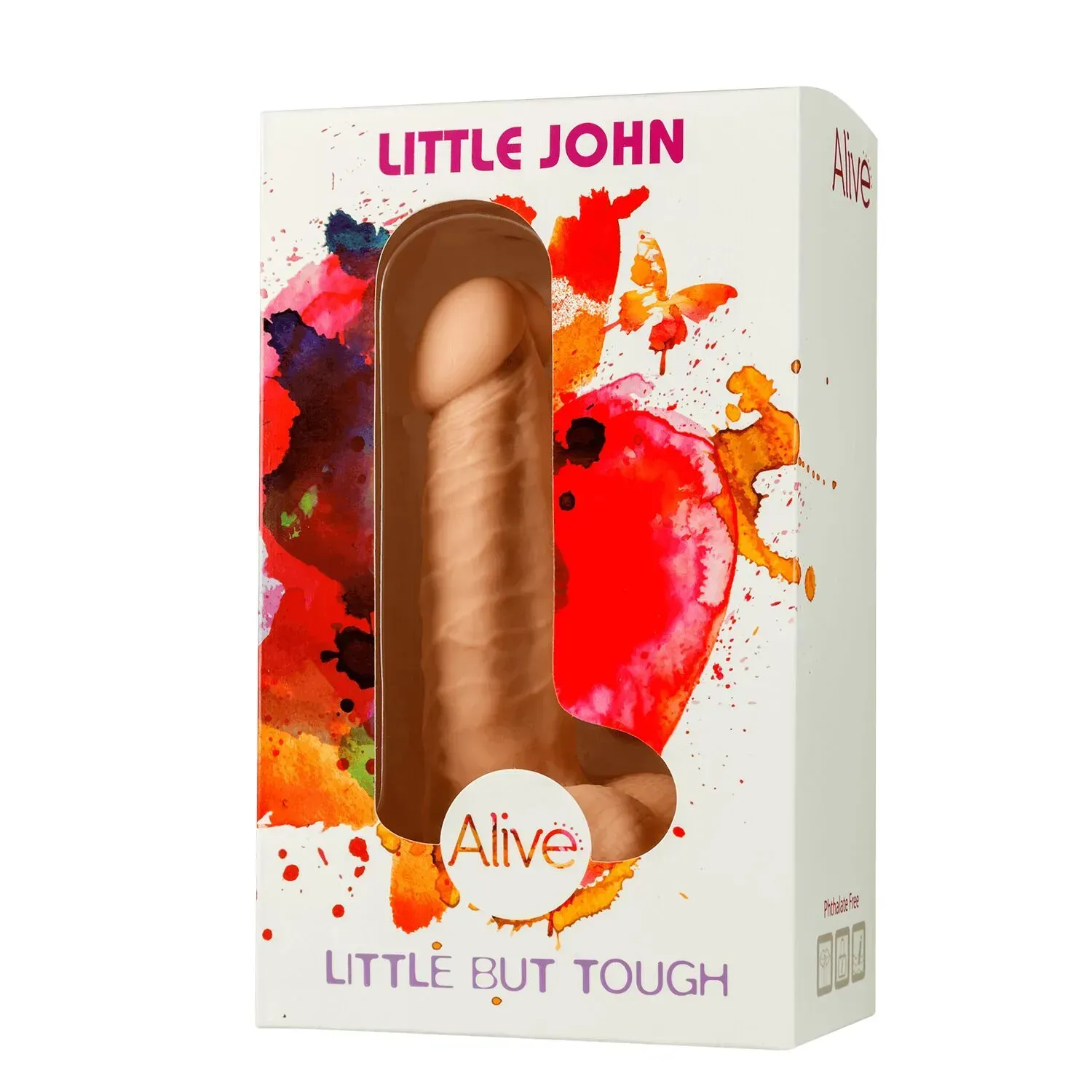 фото Фалоімітатор з присоскою Alive Little John, діаметр 3,5 см, ПВХ, об’ємна головка