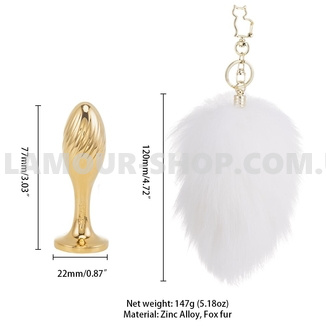 фото Анальна пробка  Кролячий хвіст LOCKINK SEVANDA White Bunny-Tail Anal Pear-sha