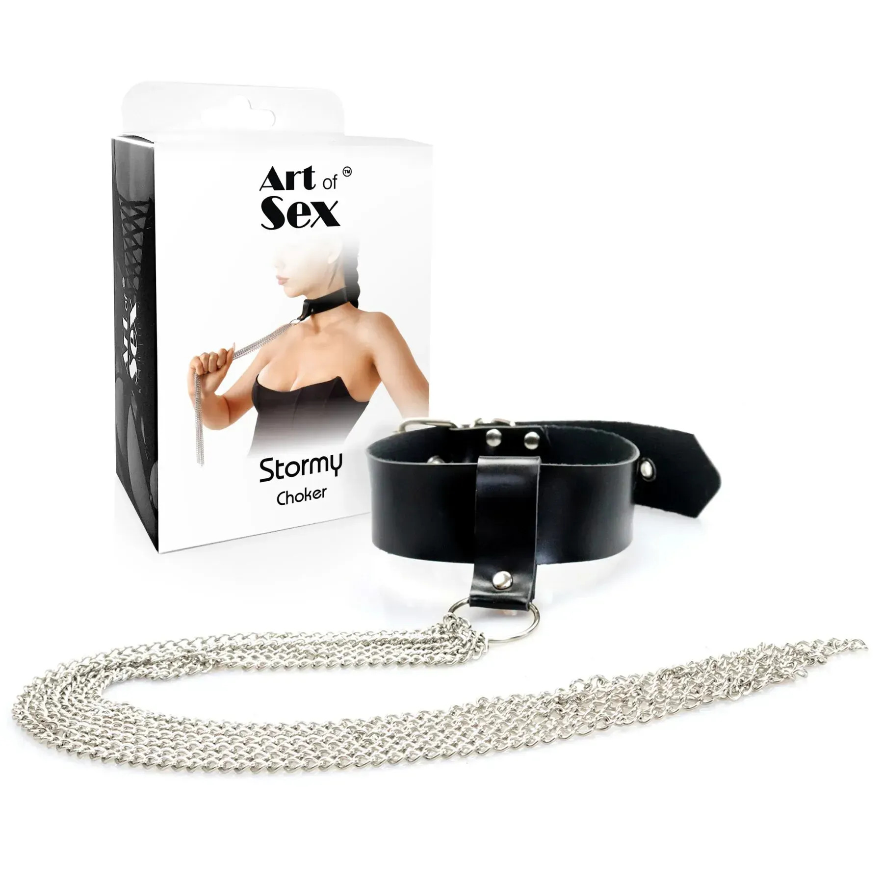 фото Чокер з ланцюгами Art of Sex - Stormy chain and leather