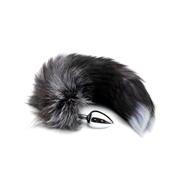 Анальна пробка Лисячий хвіст Alive Black And White Fox Tail M, діаметр 3,4 с