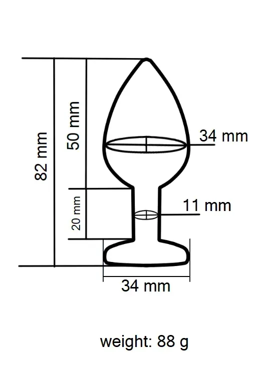 фото Анальна пробка з кристалом EGZO - Silver Round Plug Clear M