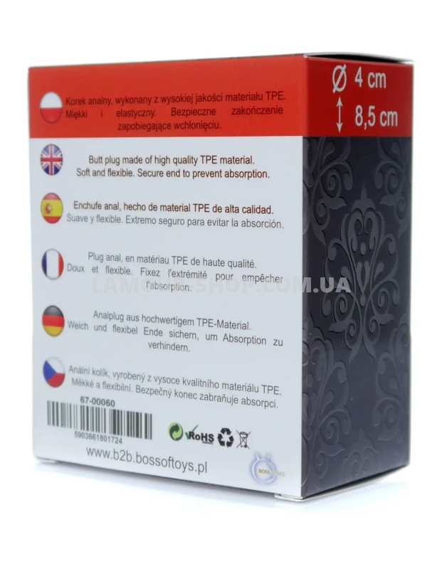 фото Анальний плаг Boss Series - Bubble Plug Medium Black
