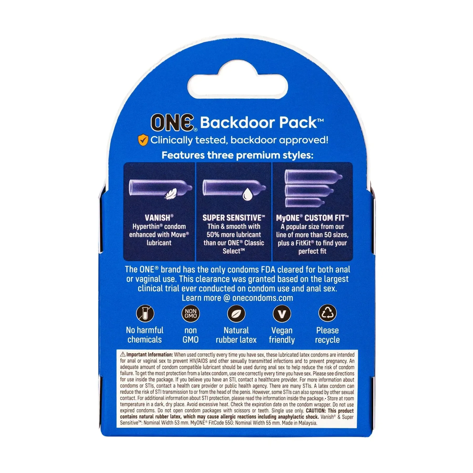 фото Презерватив ONE  Backdoor 3 шт