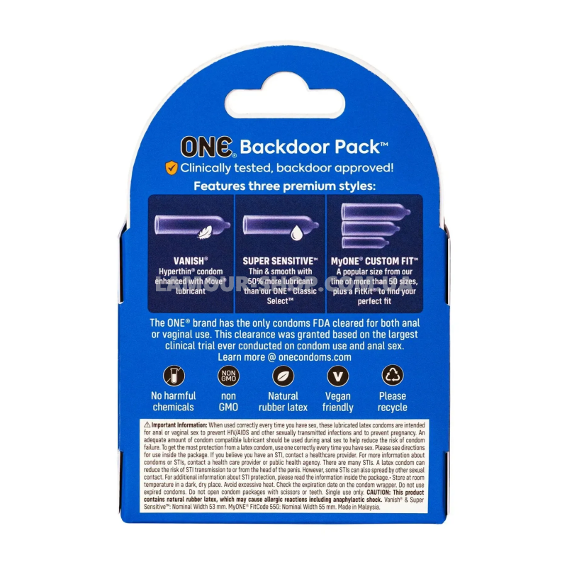 фото Презерватив ONE  Backdoor 3 шт