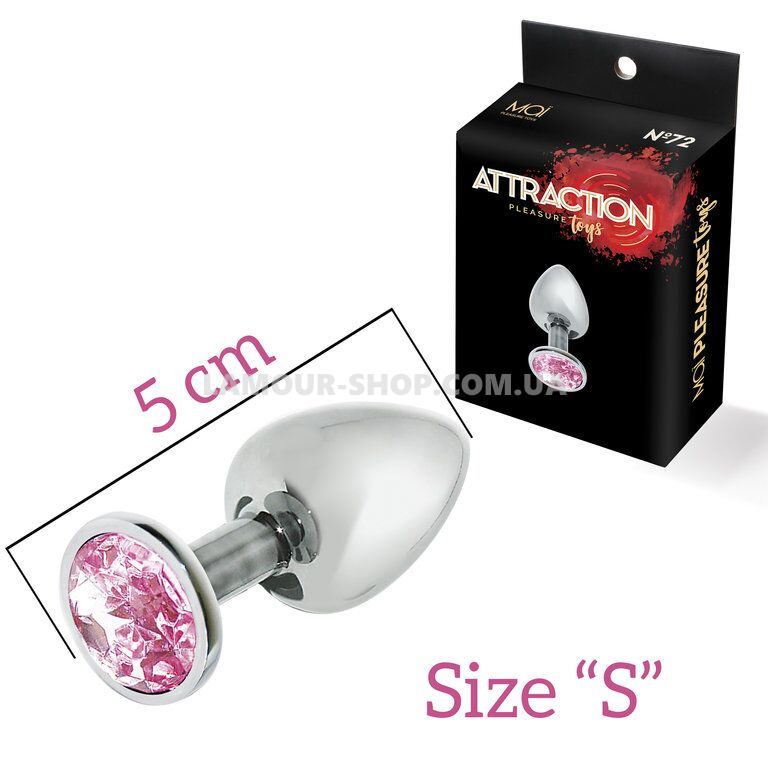 фото Анальная пробка с розовым кристаллом MAI Attraction Toys №72, длина 5см