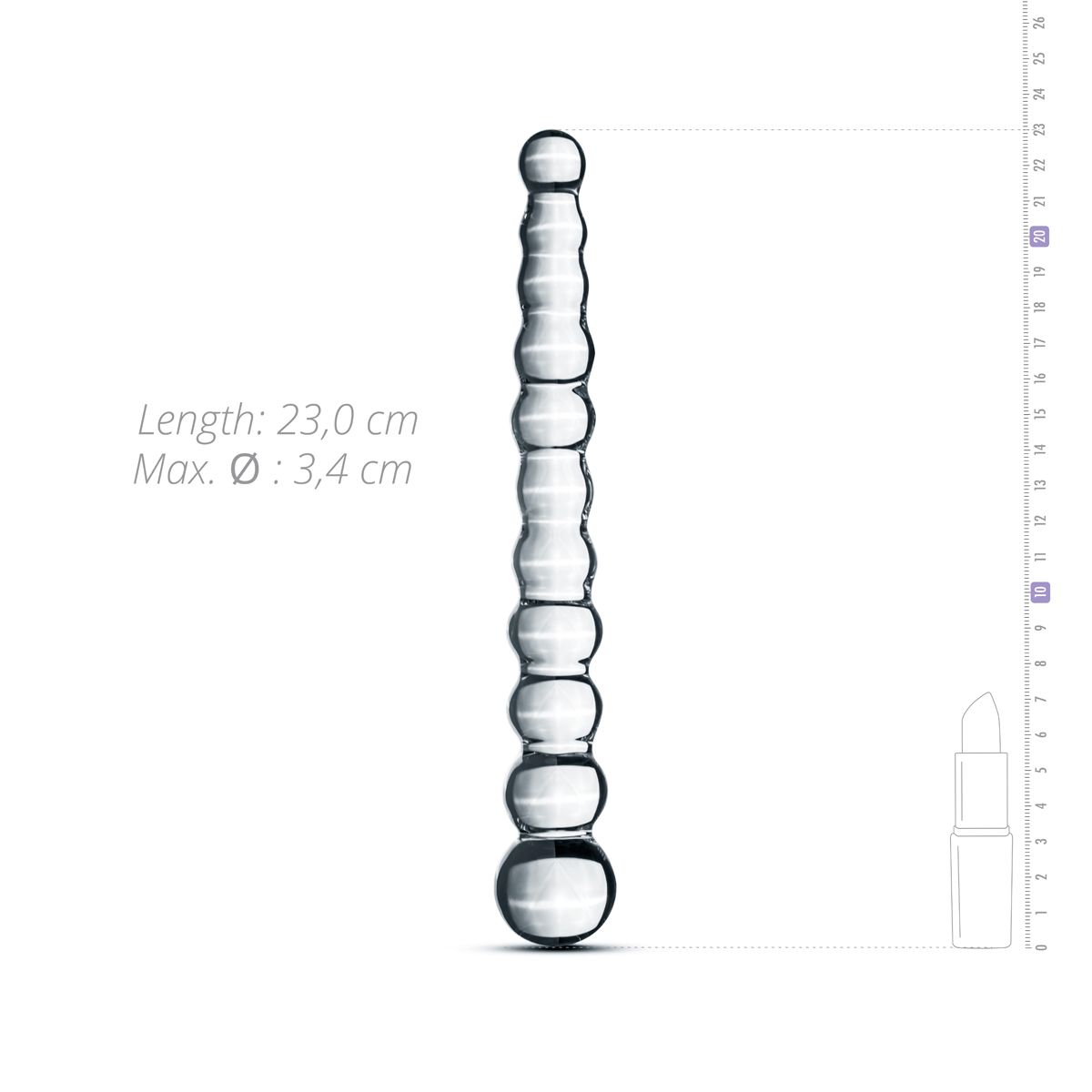 фото Скляний дилдо у вигляді намистин Gildo Glass Dildo No. 20