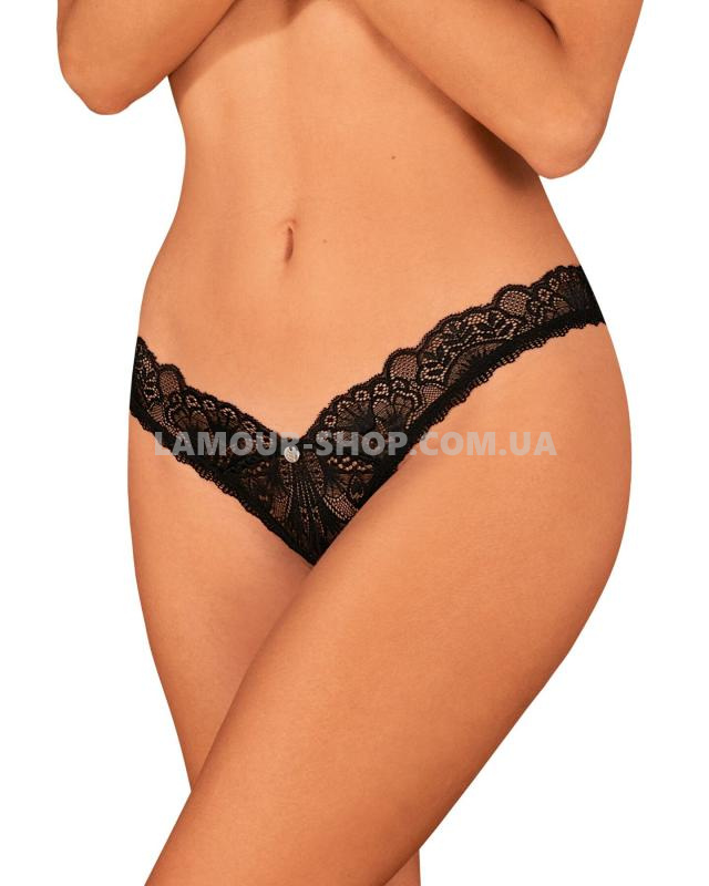 фото Стрінги Obsessive Donna Dream crotchless thong M/L Black, відкритий доступ