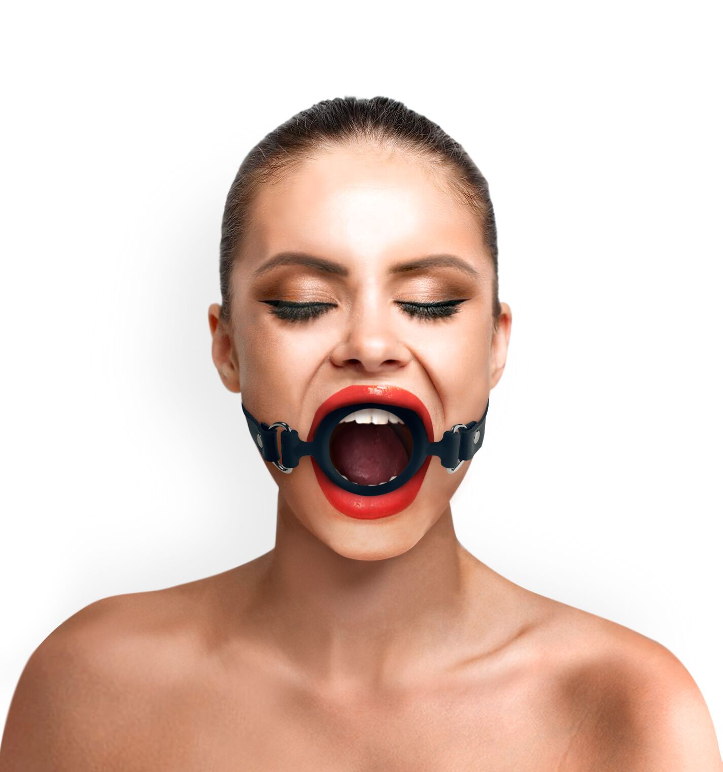 фото Кляп-розширювач  Art of Sex – Gag Ring, чорний, натуральна шкіра