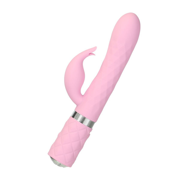 Кролик з ротацією та вібрацією Pillow Talk Lively Pink, кристал Сваровскі, 