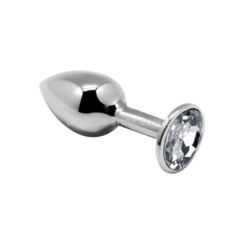 фото Анальна пробка із кристалом Alive Mini Metal Butt Plug White M