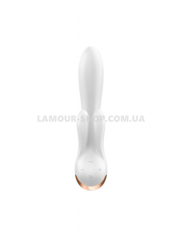 Satisfyer Смарт вібратор кролик із подвійним відростком Satisfyer Double Flex White фото фото Смарт вібратор кролик із подвійним відростком Satisfyer Double Flex White