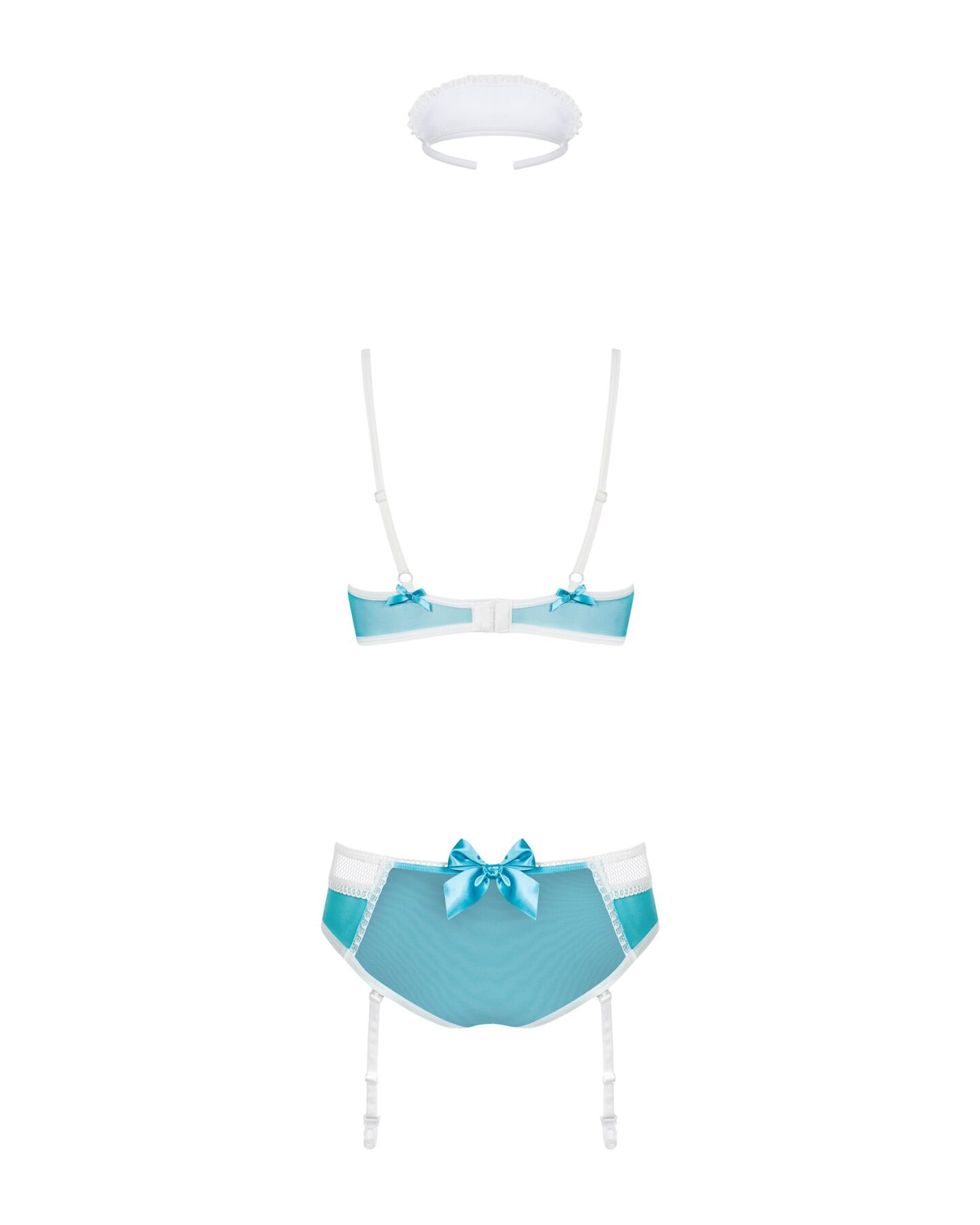 фото Костюм медсестри Obsessive 834-CST-6 S/M, біло-блакитний