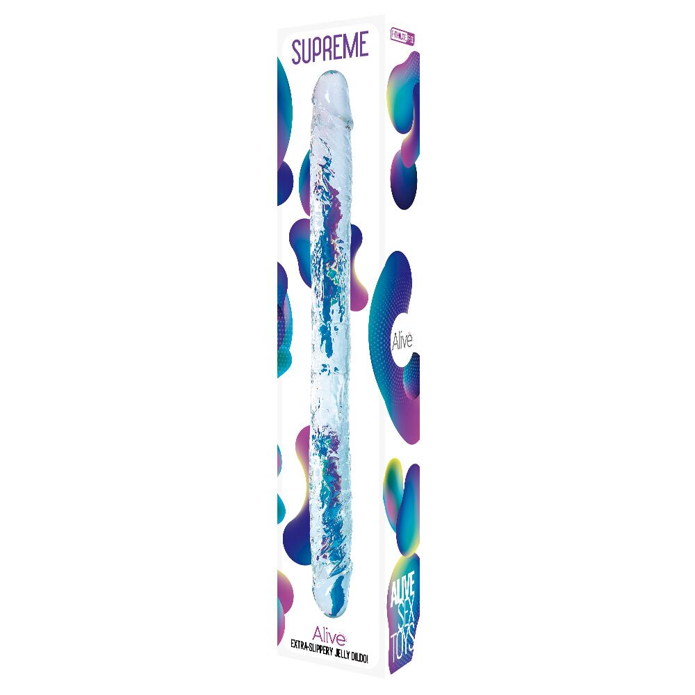 фото Прозорий двосторонній фалоімітатор Alive Supreme Jelly Dildo