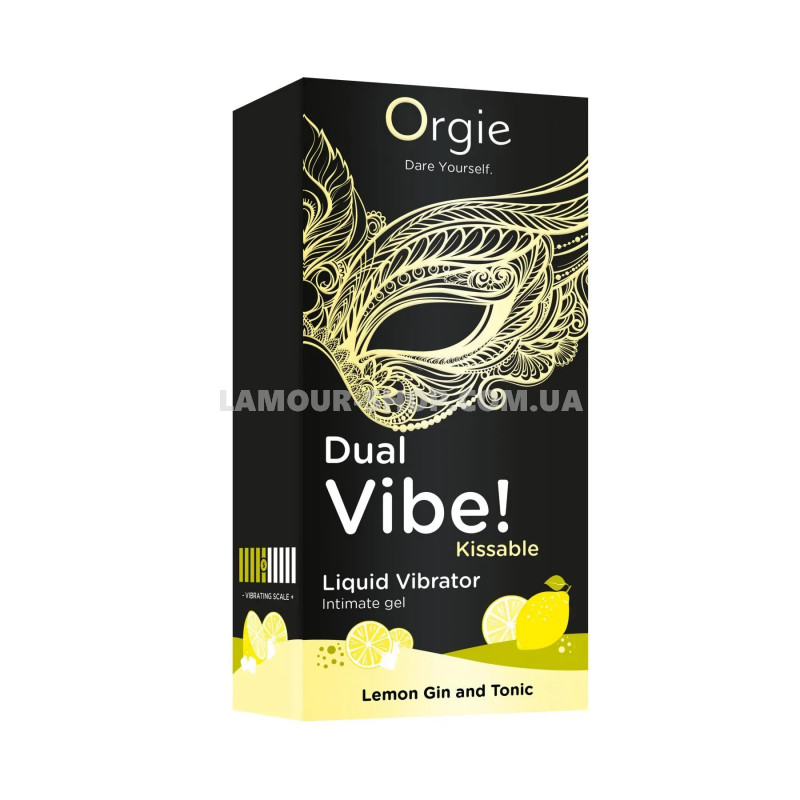 Orgie Рідкий вібратор Orgie Dual Vibe! Lemon Gin And Tonic Kissable 15 мл фото фото Рідкий вібратор Orgie Dual Vibe! Lemon Gin And Tonic Kissable 15 мл