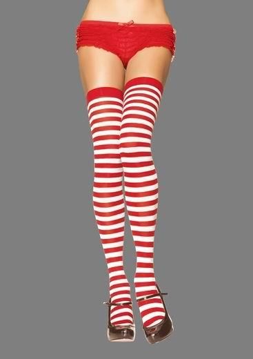 Панчохи в смужку, червоно-білі