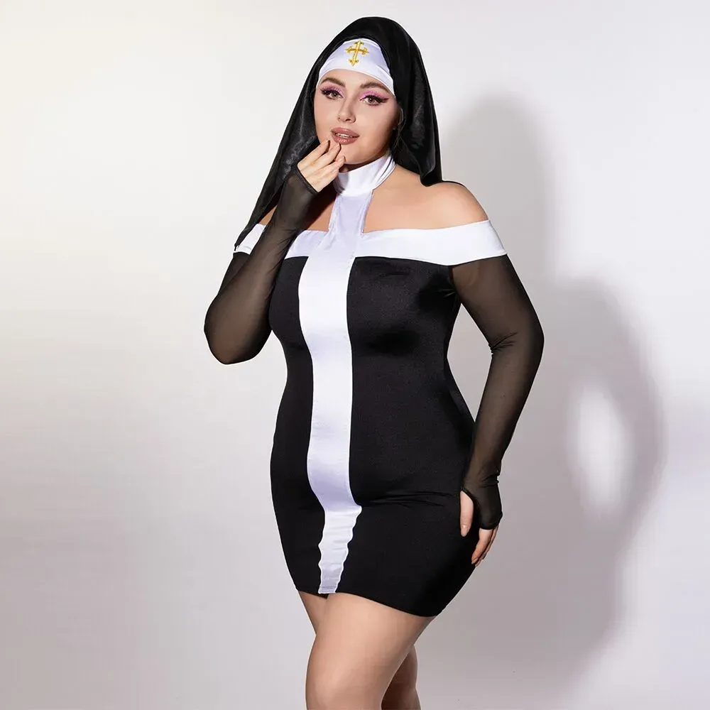 фото Еротичний костюм монашки  JSY P61130 Plus Size