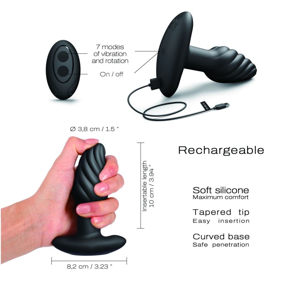 фото Анальна пробка з перлинним масажем Dorcel Spin Plug, макс. діам. 3,8 см,