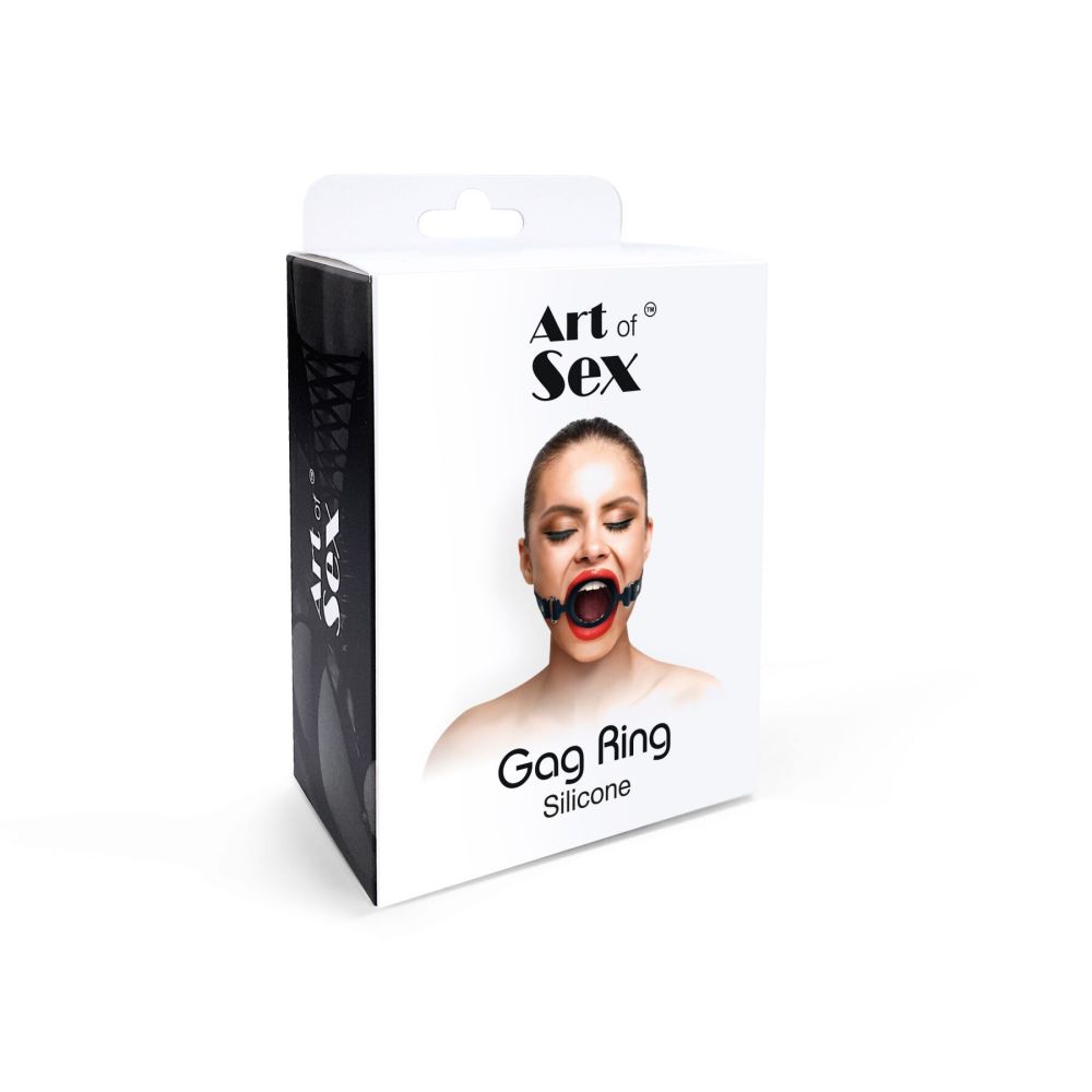 фото Кляп-розширювач  Art of Sex – Gag Ring, чорний, натуральна шкіра