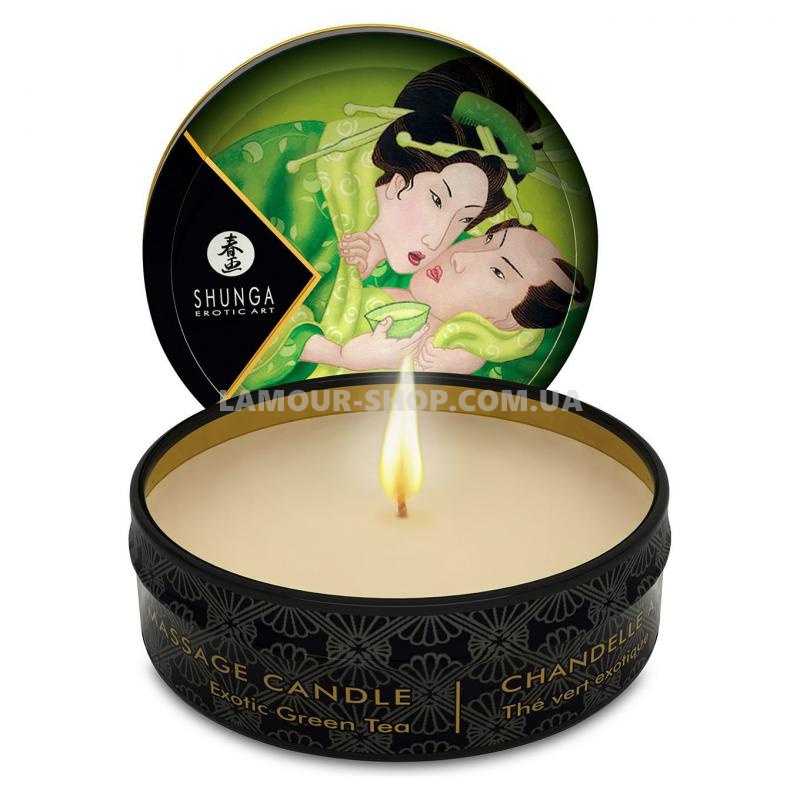 фото Shunga Mini Massage Candle Green Tea 30 ml
