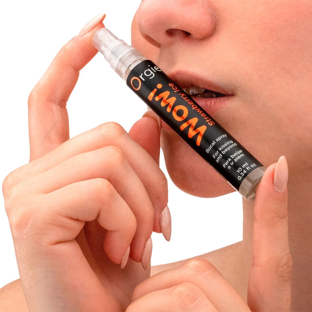 фото Спрей для орального сексу Orgie – Wow! Strawberry Ice (10 мл) з охолод ефект