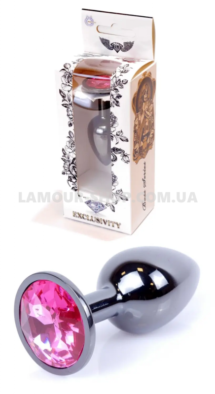 фото Анальна пробка Boss Series - Jewellery Dark Silver PLUG Pink S