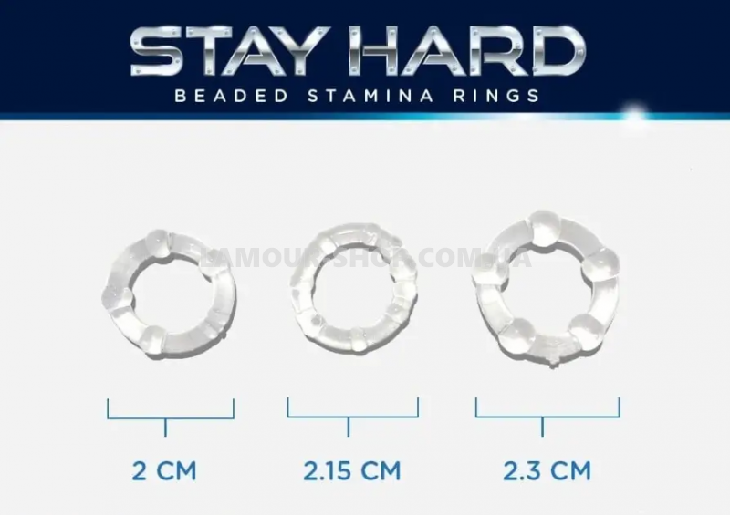 Набір ерекційних кілець Stay hard, Clear фото фото Набір ерекційних кілець Stay hard, Clear