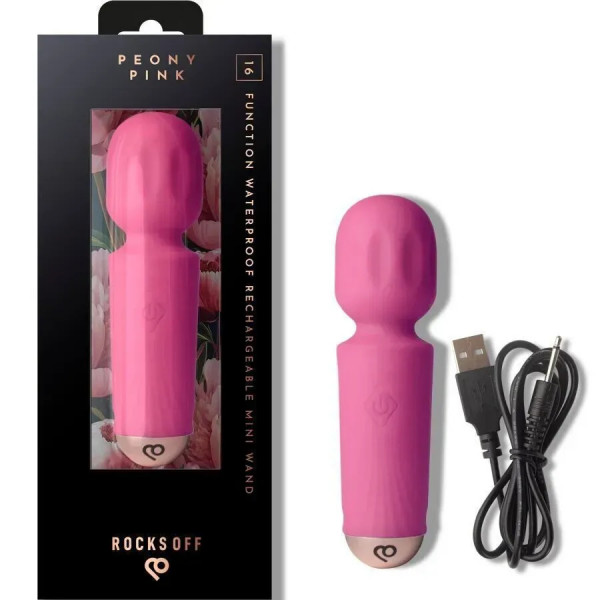 Вібромасажер SX4630 Rocks Off Mini Wand Peony Pink, 16 режимів