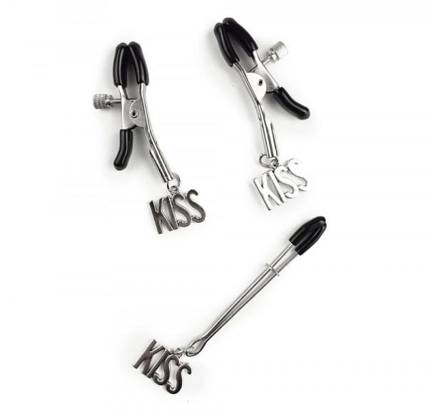 Затискачі для сосків та клітора Art of Sex - Nipple and clit clamps KISS