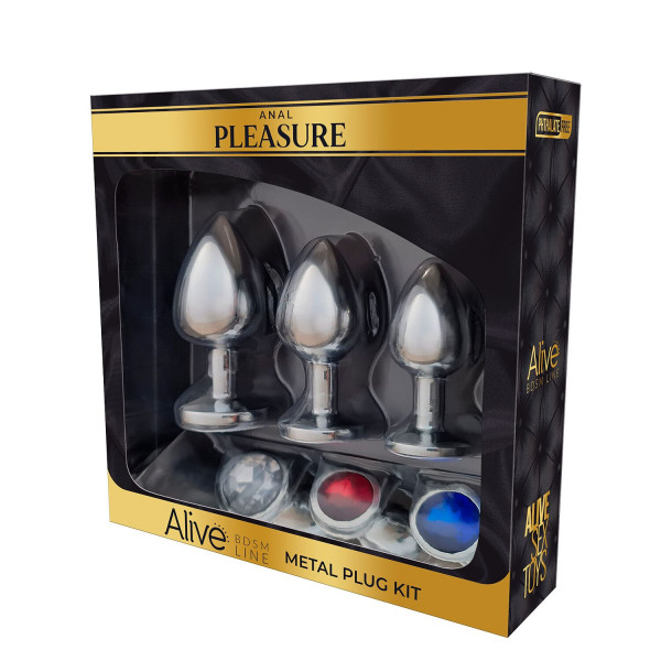 Набір мет анал пробок Alive Metal Plug Kit, діаметр 3,2 см / 3,5 см / 4,1 с