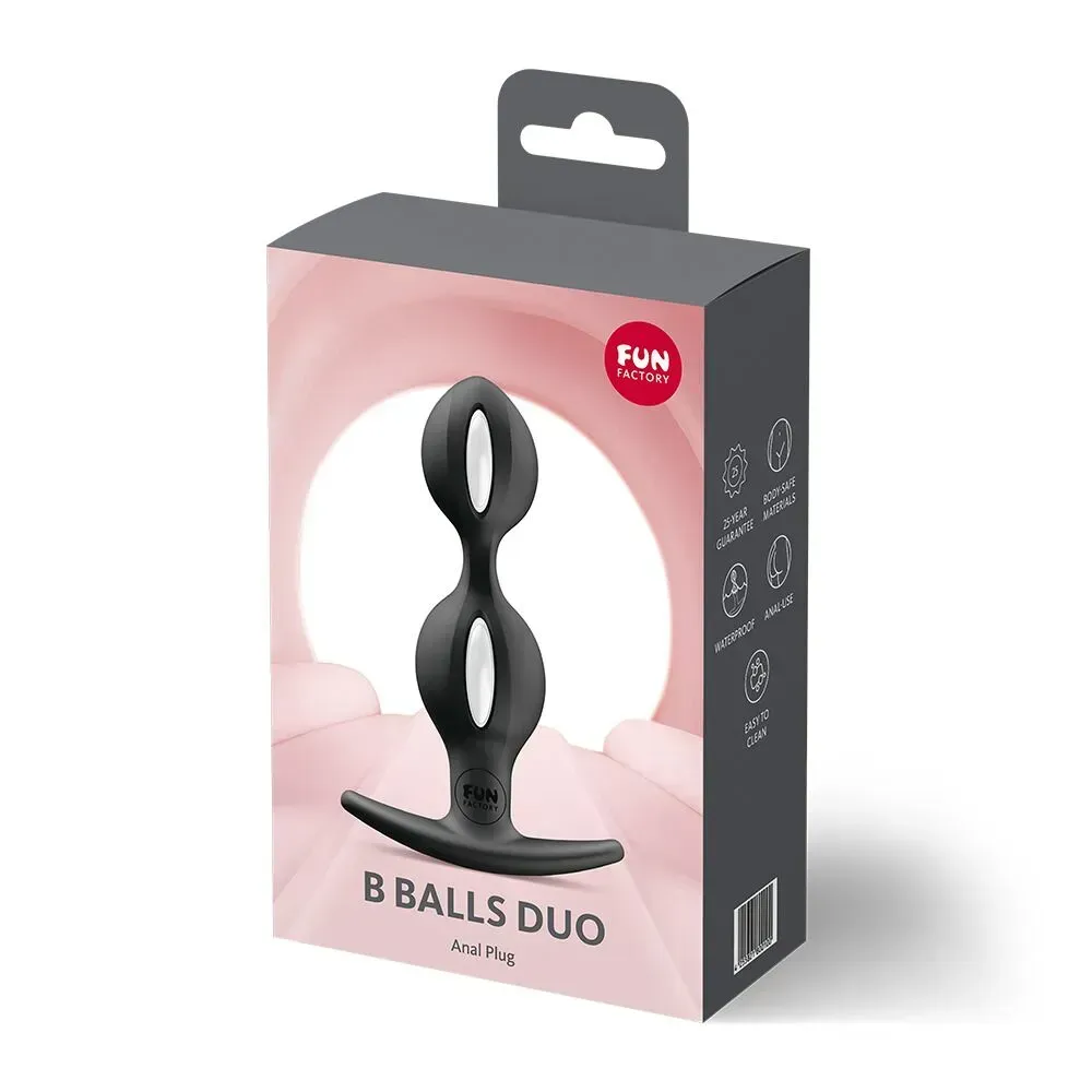 фото Анальні кульки Fun Factory B BALLS DUO Black, ефект вібрації, діаметр 3,2 та 3,6 см